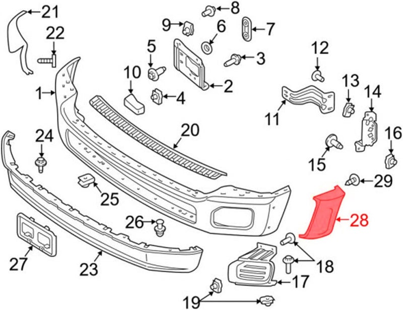 Copgge Front Bumper Bar Fender Flare Molding Side Bumper Extension Corner Cover End Cap Panel Trim Fits for Ford F250 F350 F450 F550 Super Duty 2011 2012 2013 2014 2015 2016 (Left Driver Side) - Image 4
